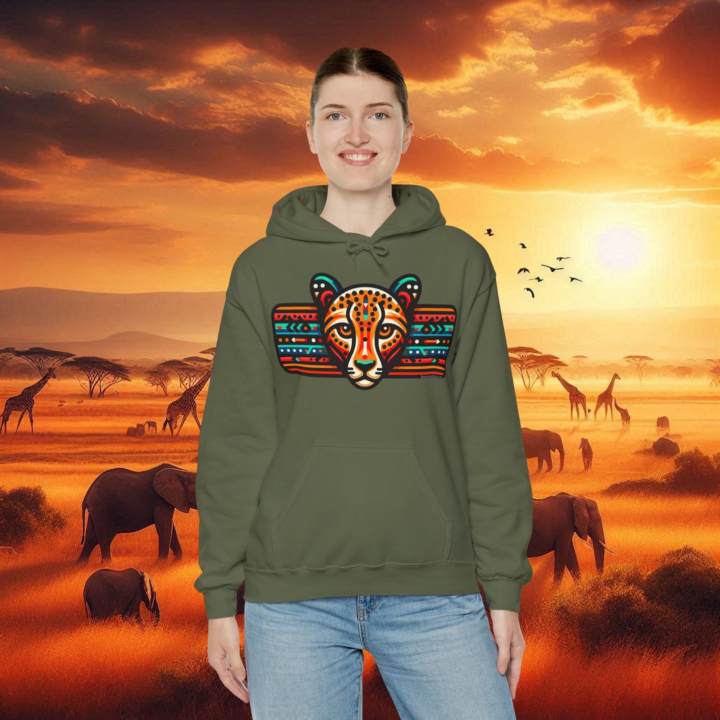 Leopard Hoodie Unisex Heavy Blend™ Hooded Sweatshirt