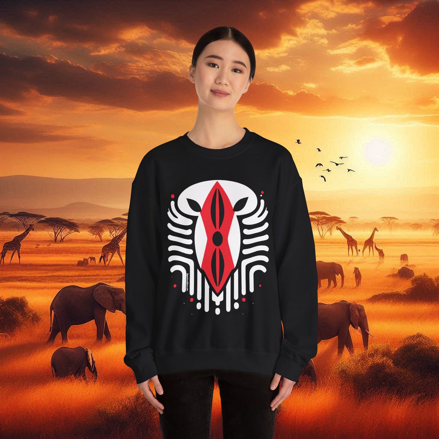 Kenyan Abstract Shield Crewneck Sweatshirt