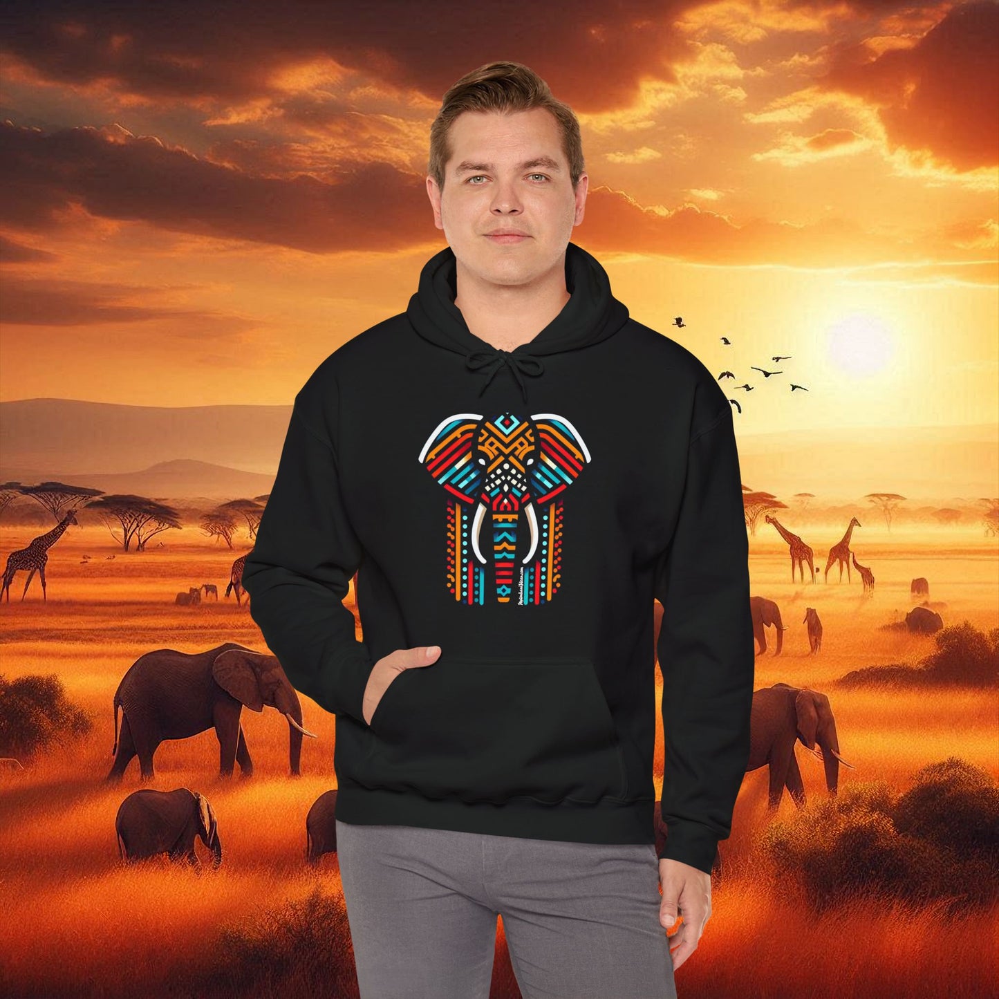 African Bead Elephant Hoodie