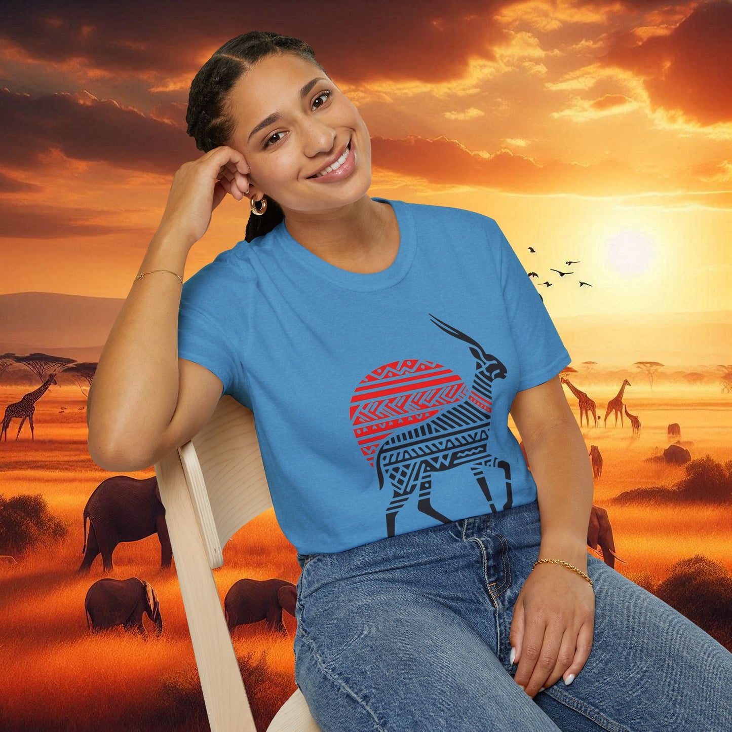African Bead Style Impala T-Shirt
