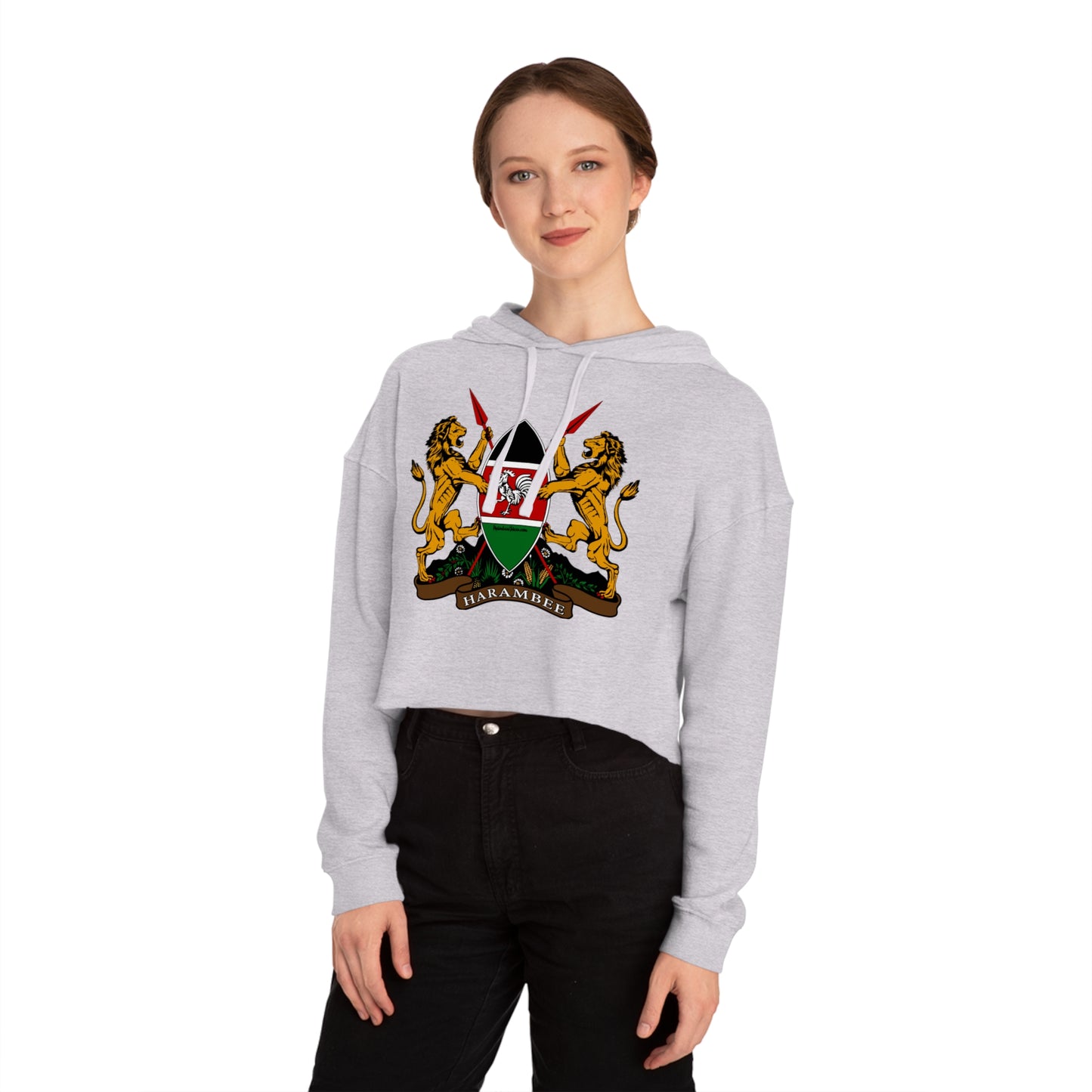 Kenyan Crest Women’s Cropped Hooded Sweatshirt