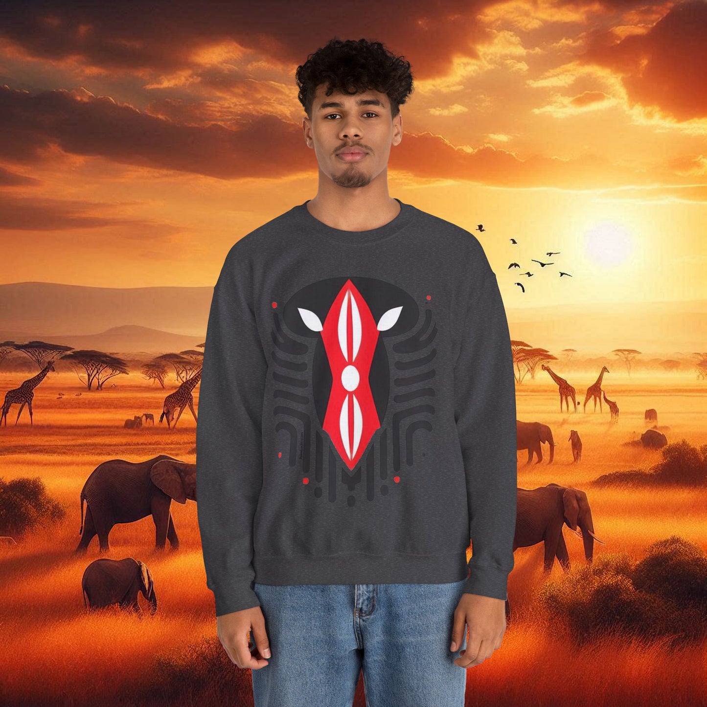 Kenyan Shield Unisex Heavy Blend™ Crewneck Sweatshirt