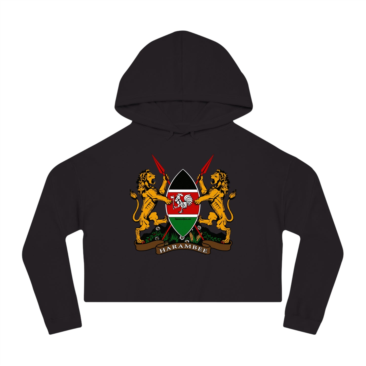 Kenyan Crest Women’s Cropped Hooded Sweatshirt