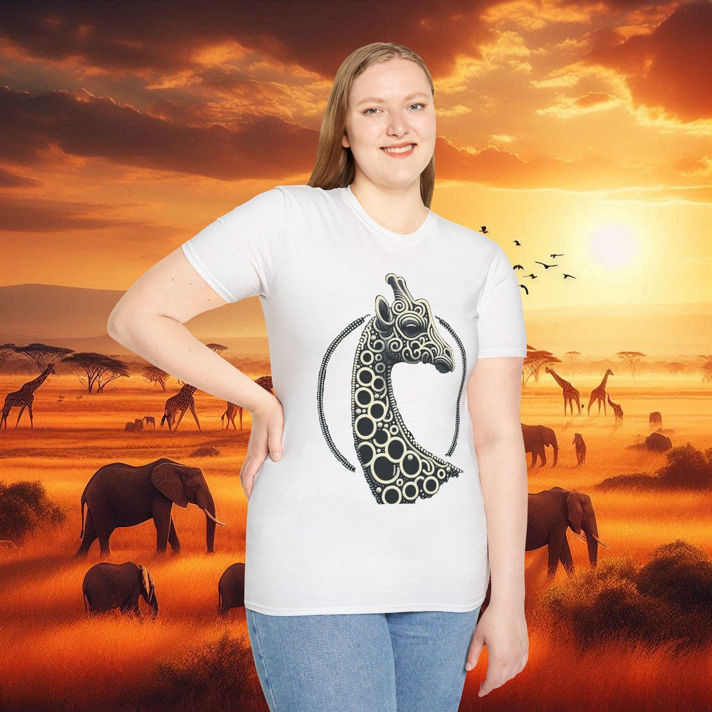 Beaded Giraffe T-Shirt - Kenya and Africa Inspired