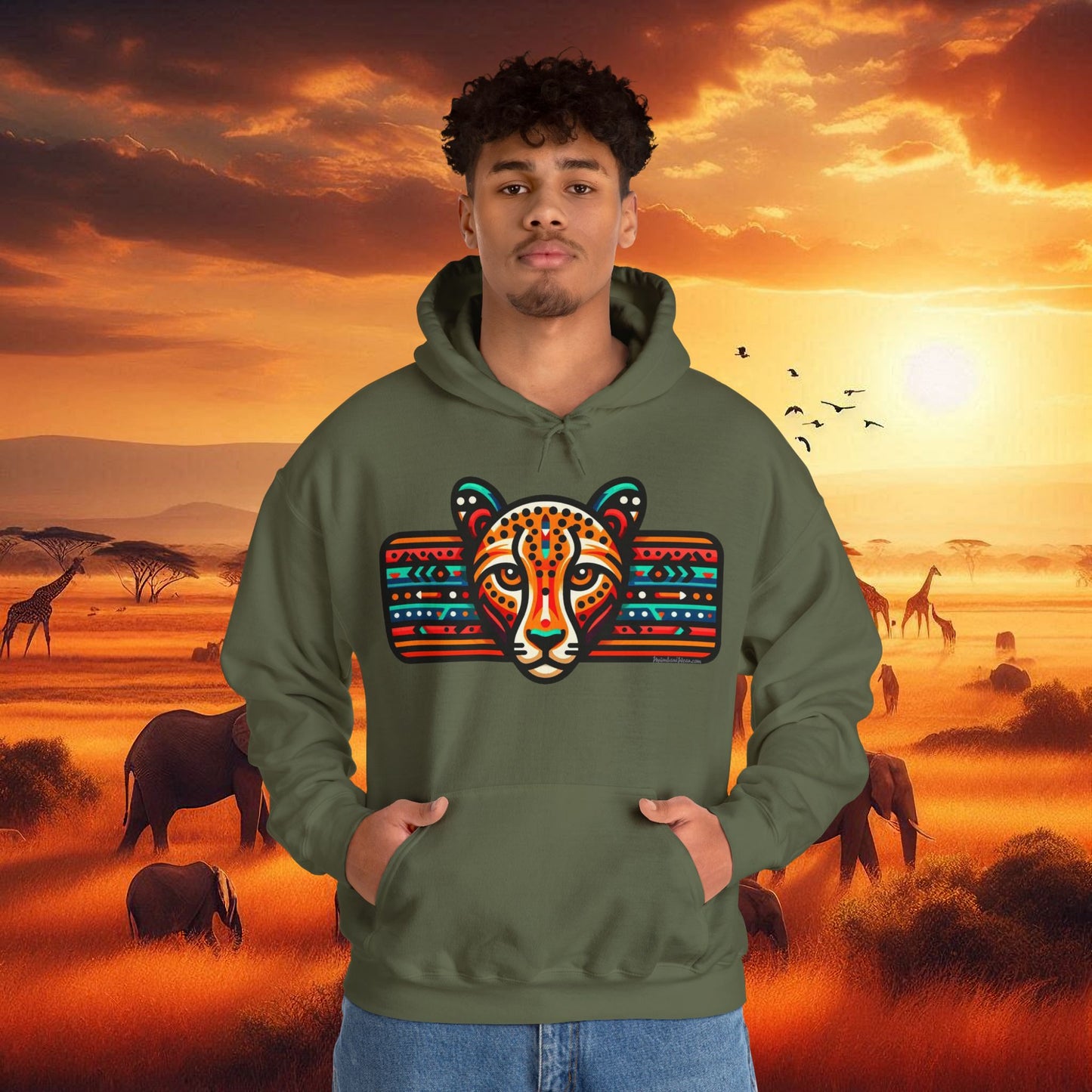 Leopard Hoodie Unisex Heavy Blend™ Hooded Sweatshirt