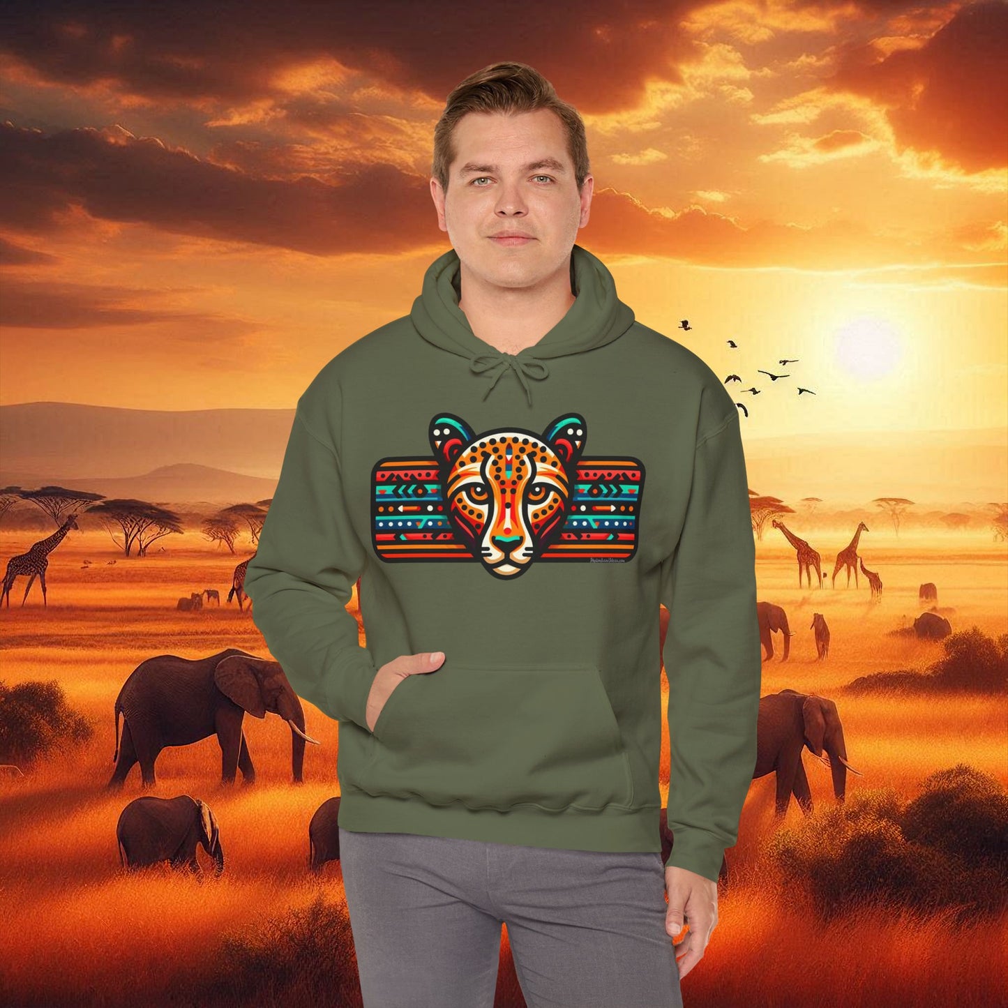 Leopard Hoodie Unisex Heavy Blend™ Hooded Sweatshirt