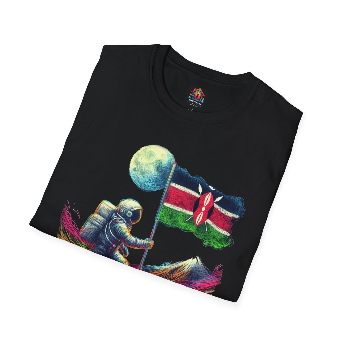 Graphic T-Shirt Space Age Kenya Imagine Kenya going to the moon