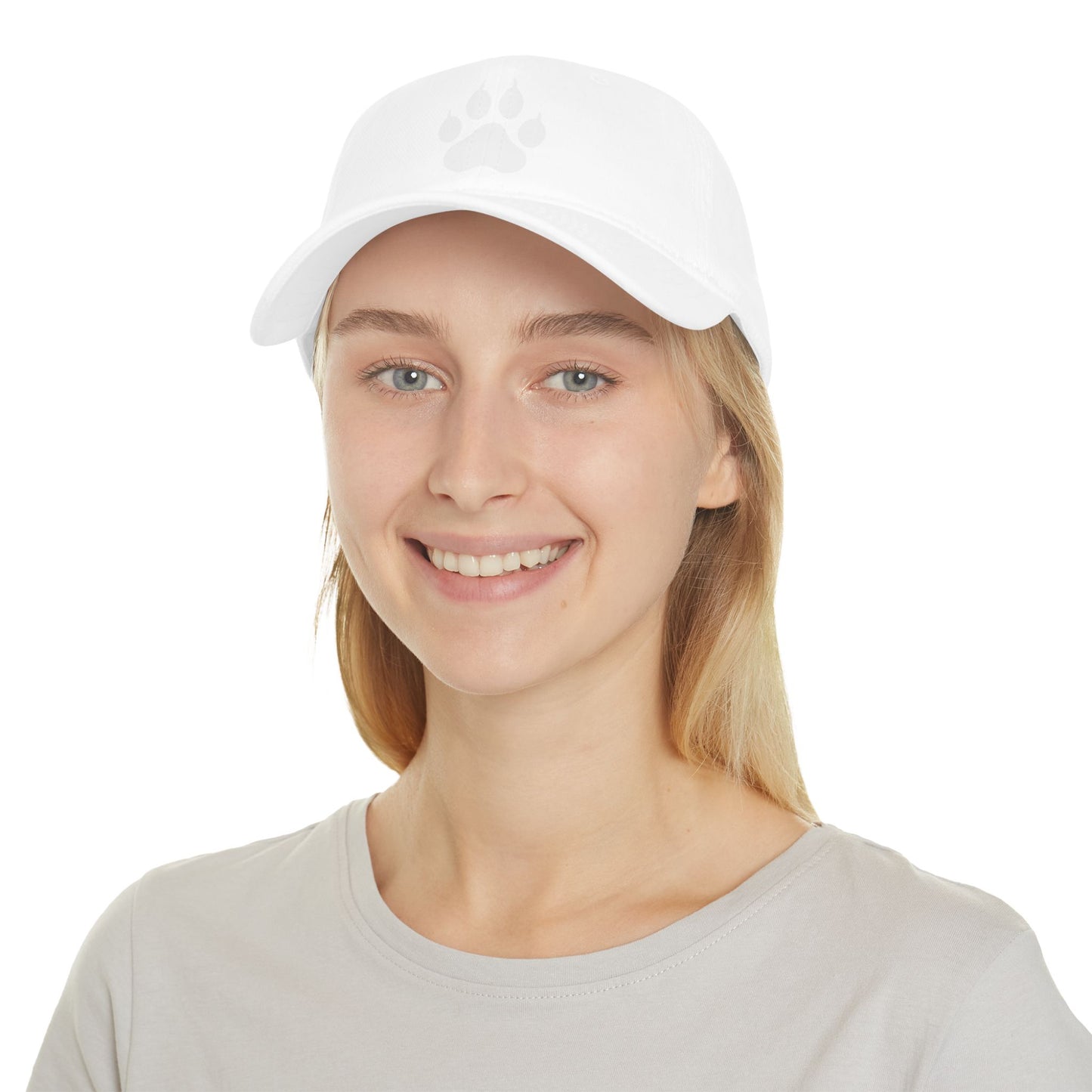 Black with White Lion Paw Print Baseball Cap