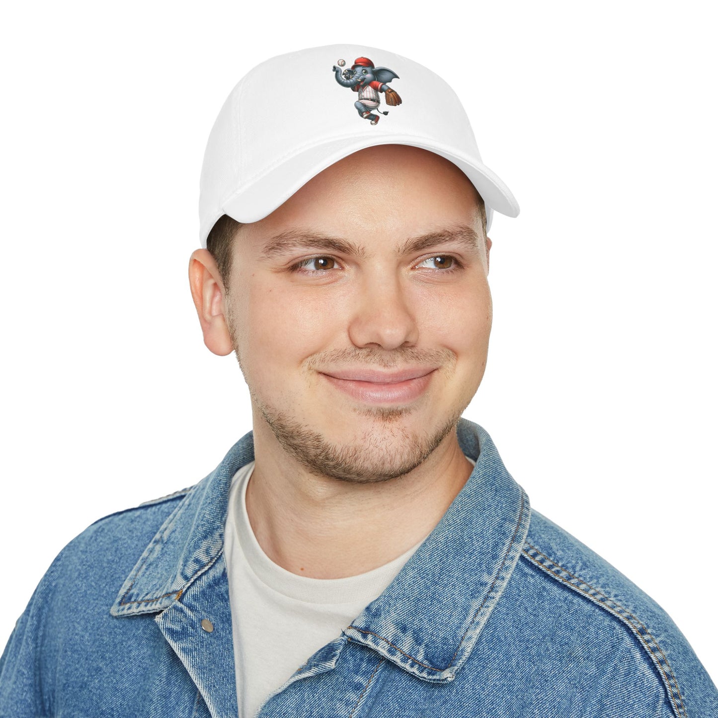 White Playful Elephant Baseball Cap