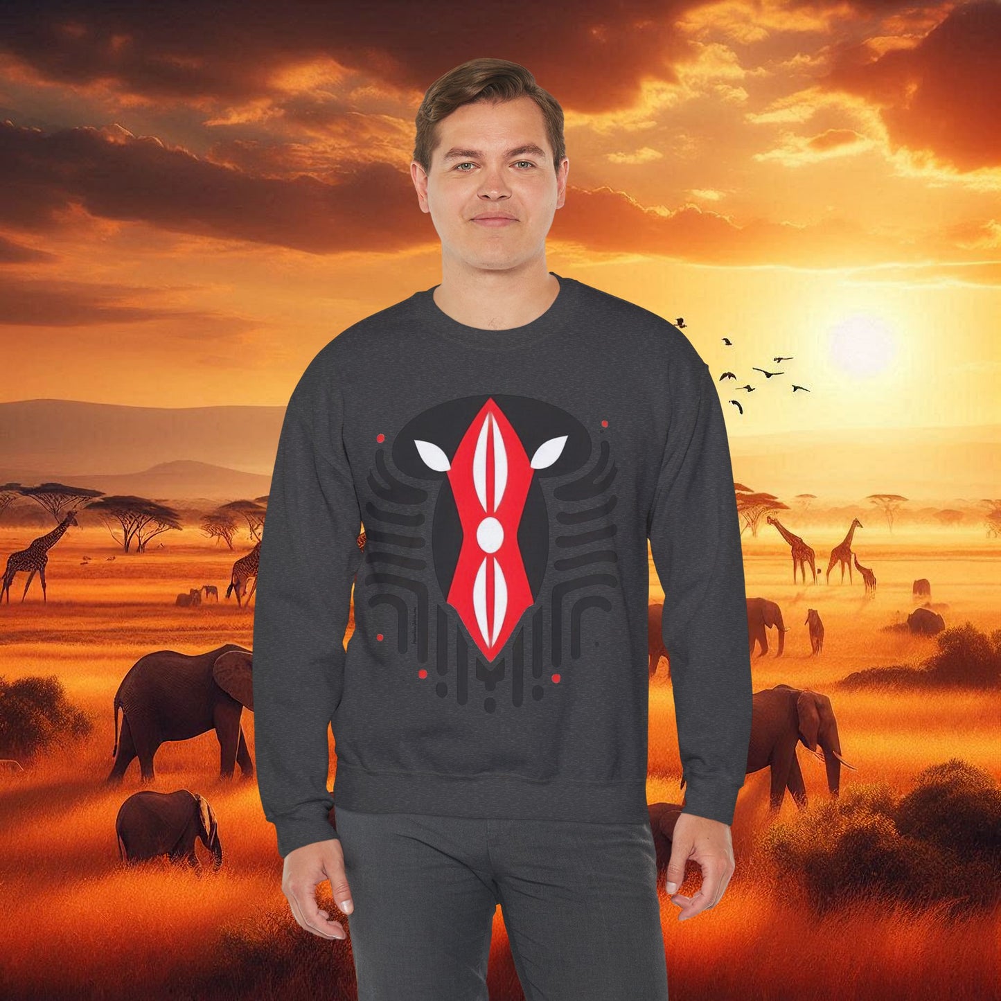 Kenyan Shield Unisex Heavy Blend™ Crewneck Sweatshirt