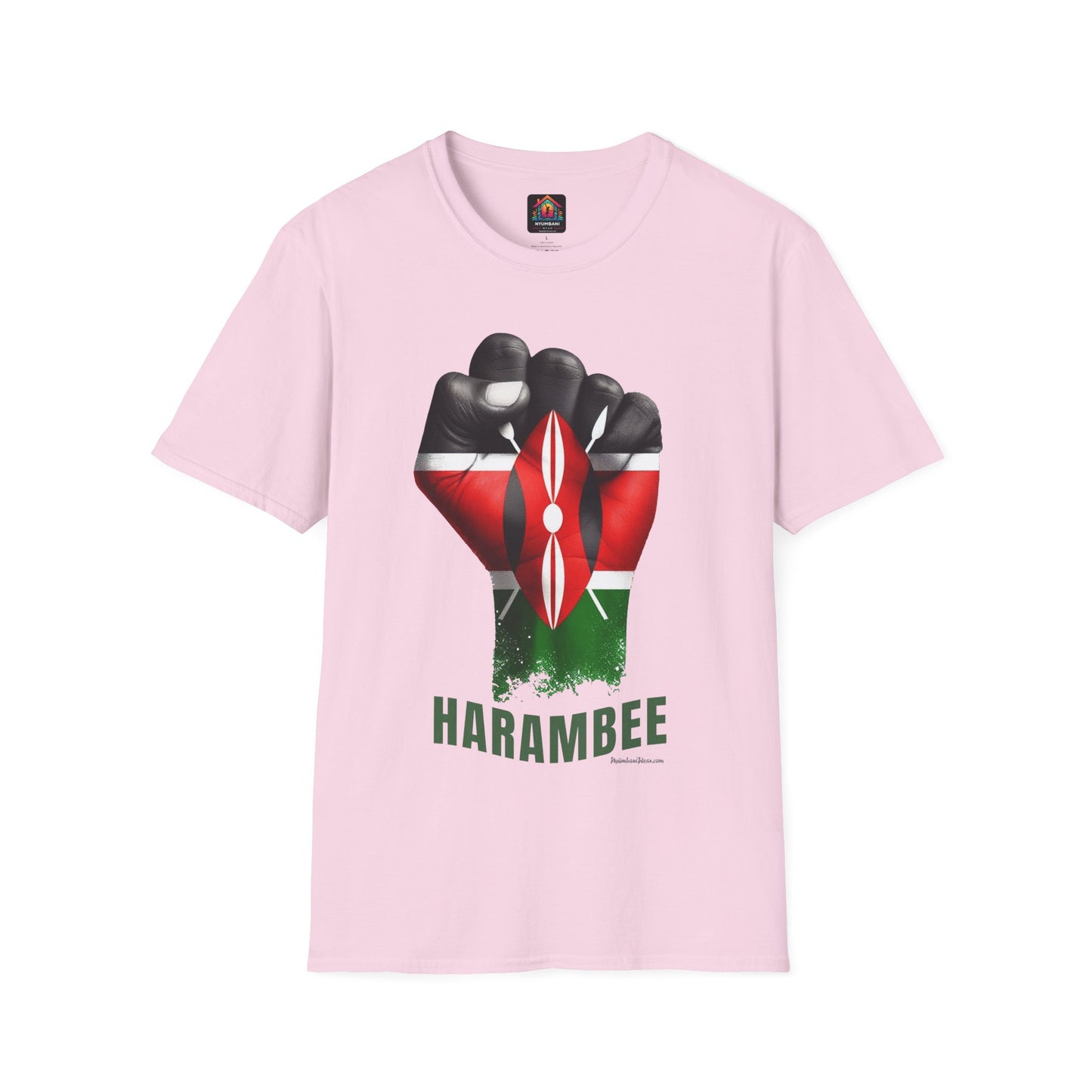 Kenyan Harambee Unisex T-Shirt with Black Fist and Kenyan Flag