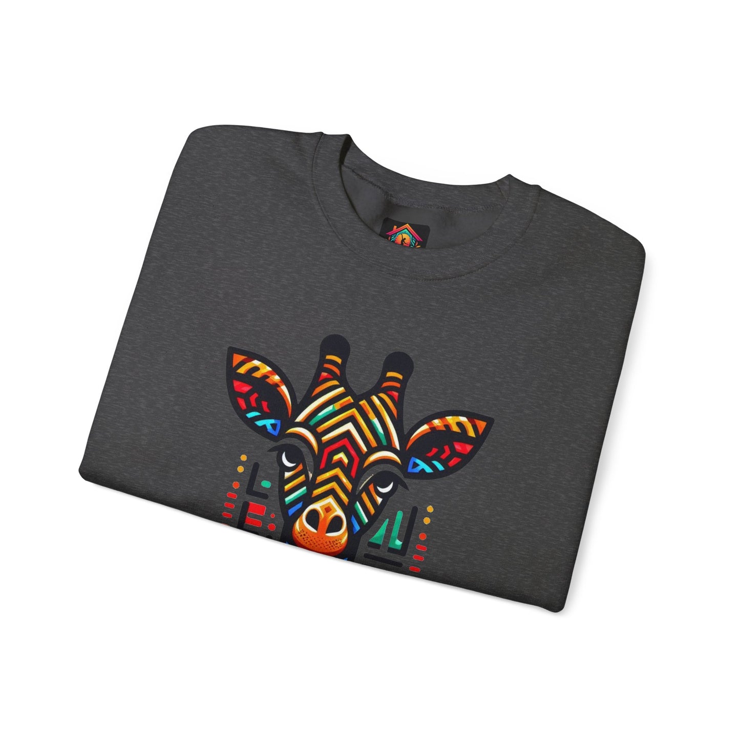 Giraffe African Bead Design Sweatshirt Unisex Heavy Blend™ Crewneck Sweatshirt