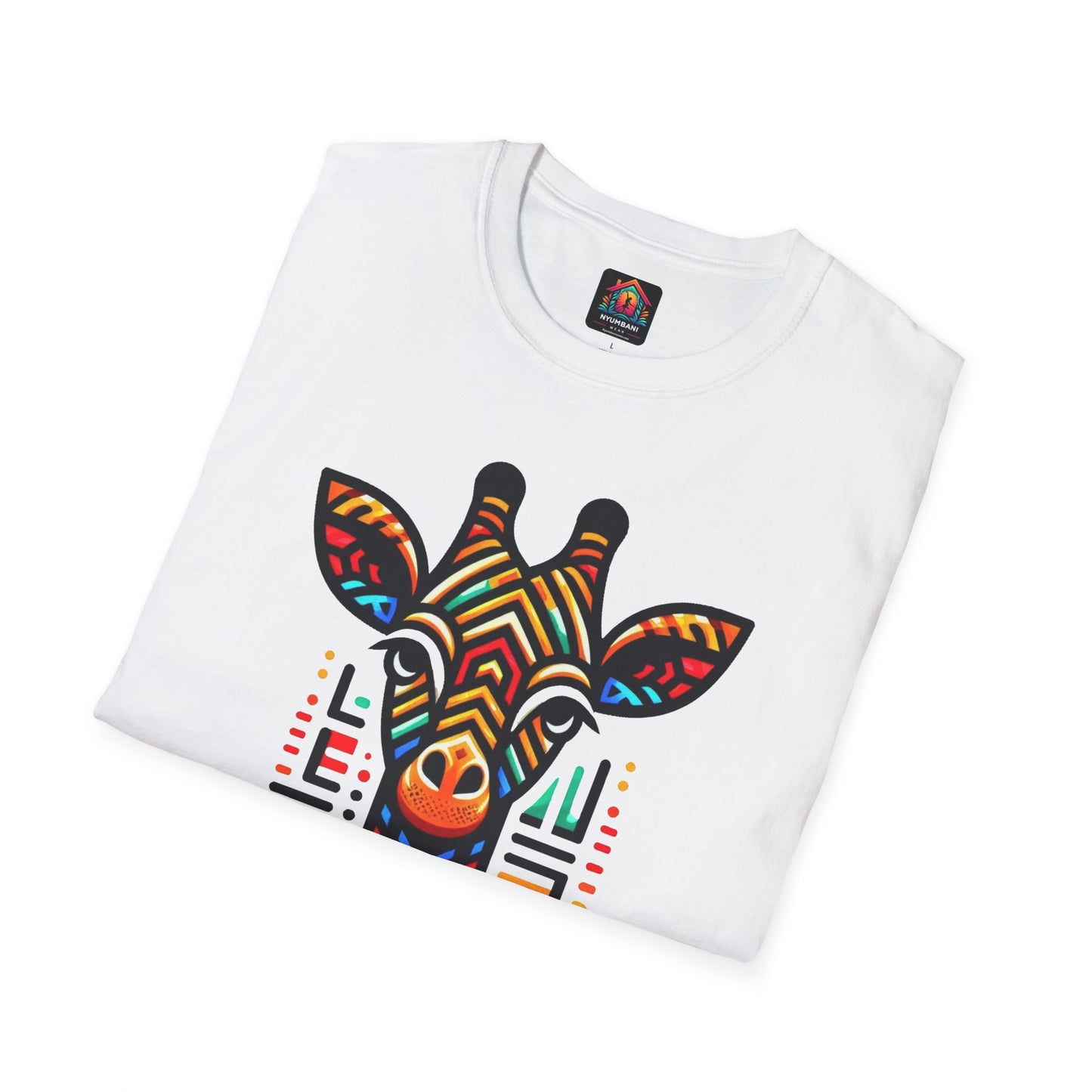 Giraffe T-Shirt with African Bead Design