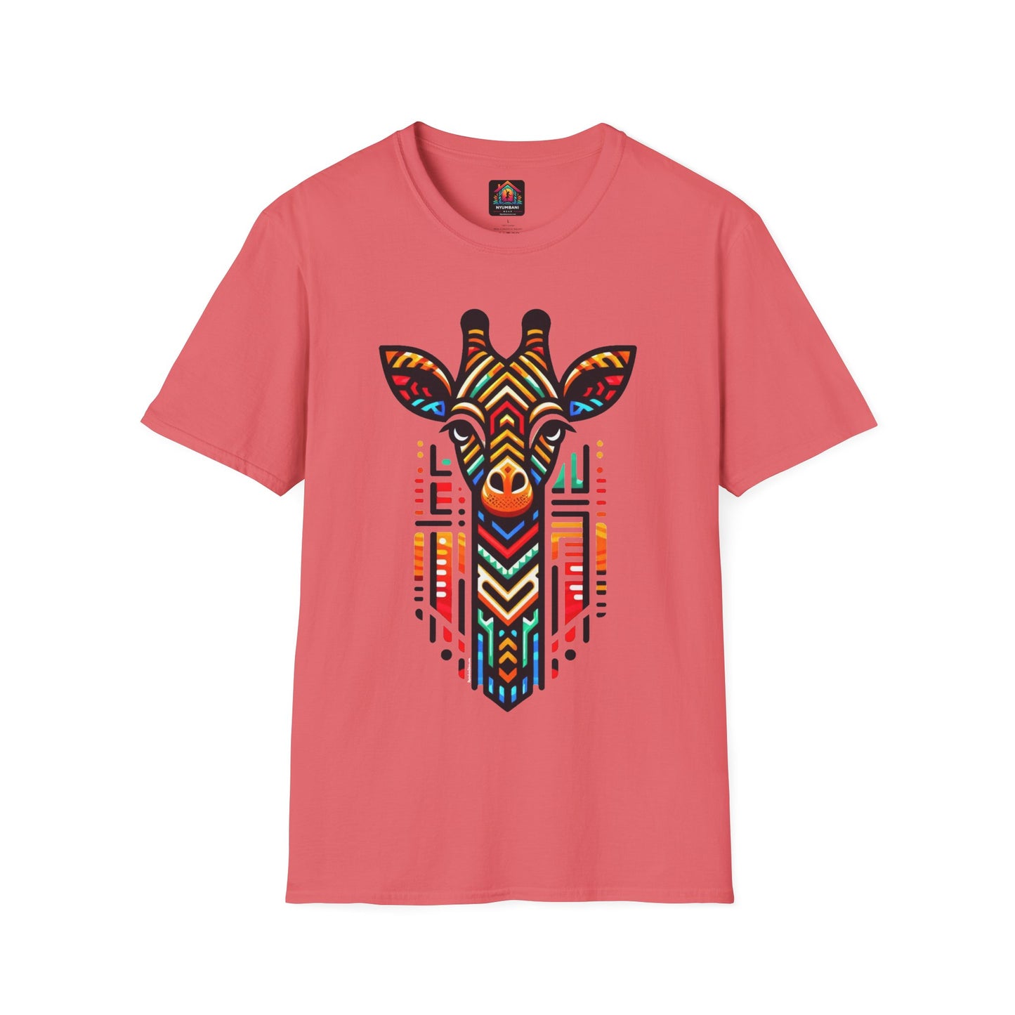 Giraffe T-Shirt with African Bead Design