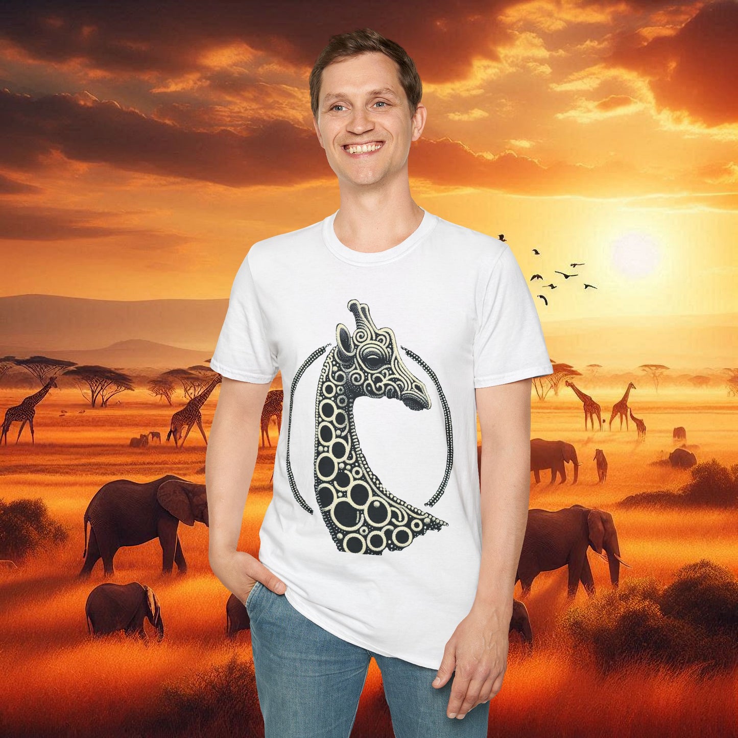 Beaded Giraffe T-Shirt - Kenya and Africa Inspired