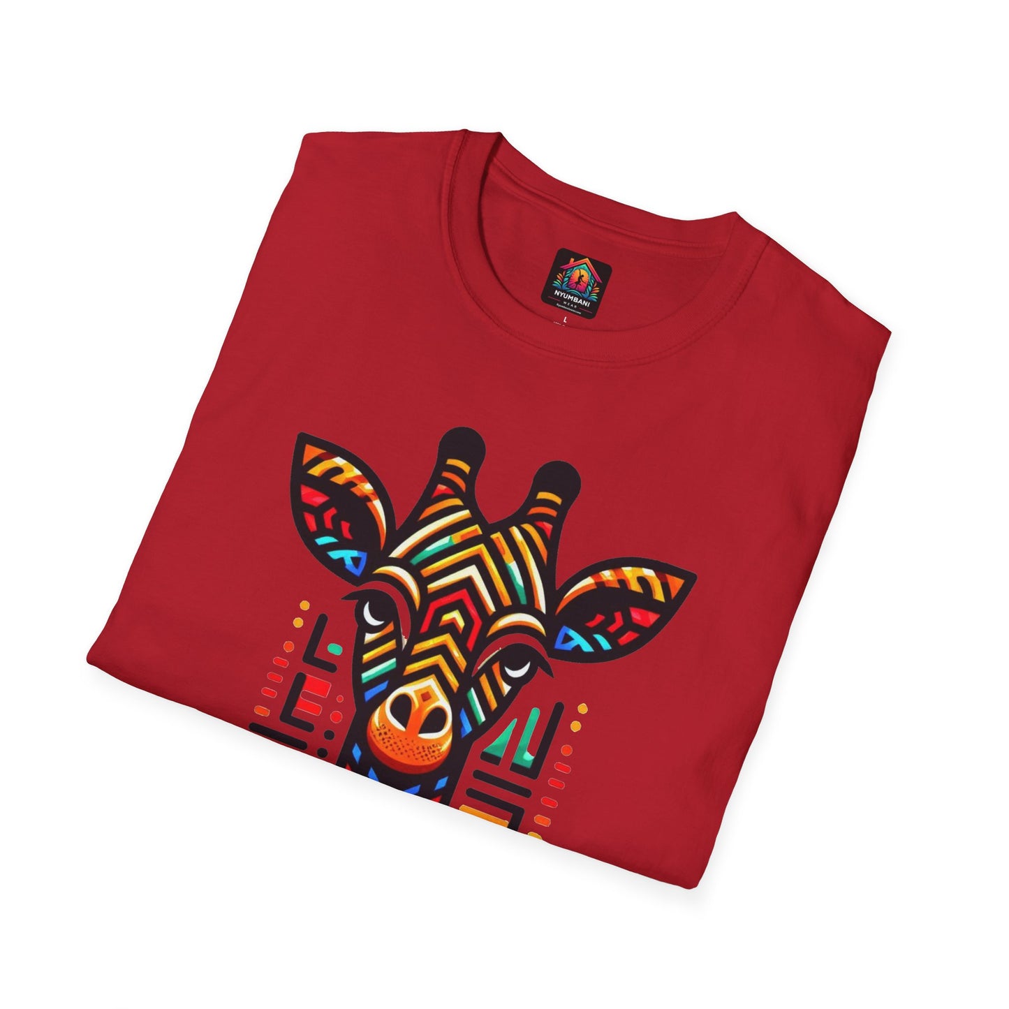 Giraffe T-Shirt with African Bead Design