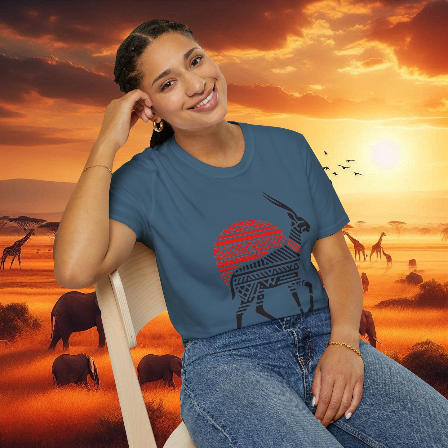 African Bead Style Impala T-Shirt