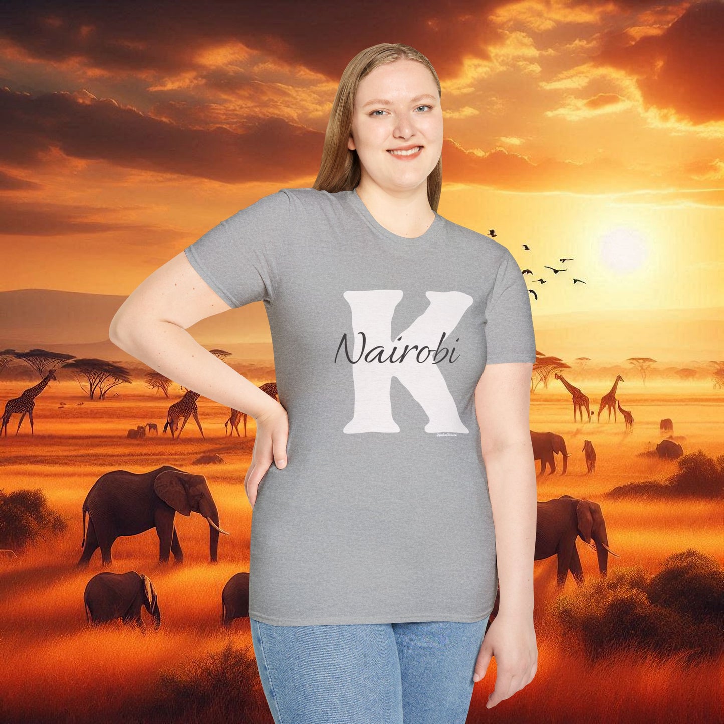 Graphic Tee: K with Nairobi Unisex Softstyle T-Shirt
