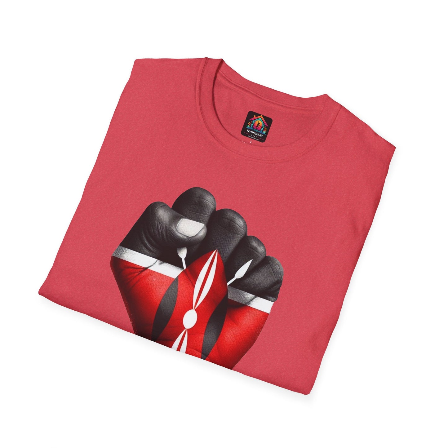 Kenyan Harambee Unisex T-Shirt with Black Fist and Kenyan Flag