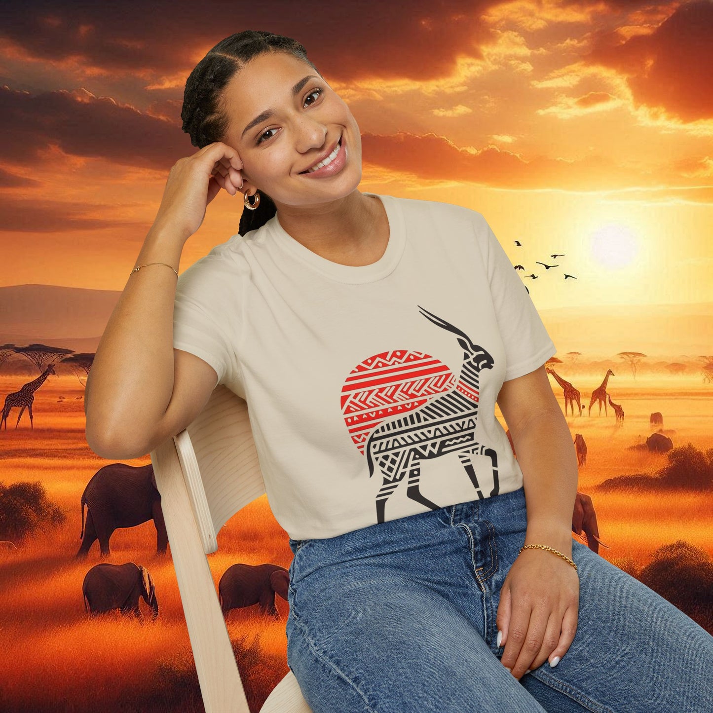 African Bead Style Impala T-Shirt