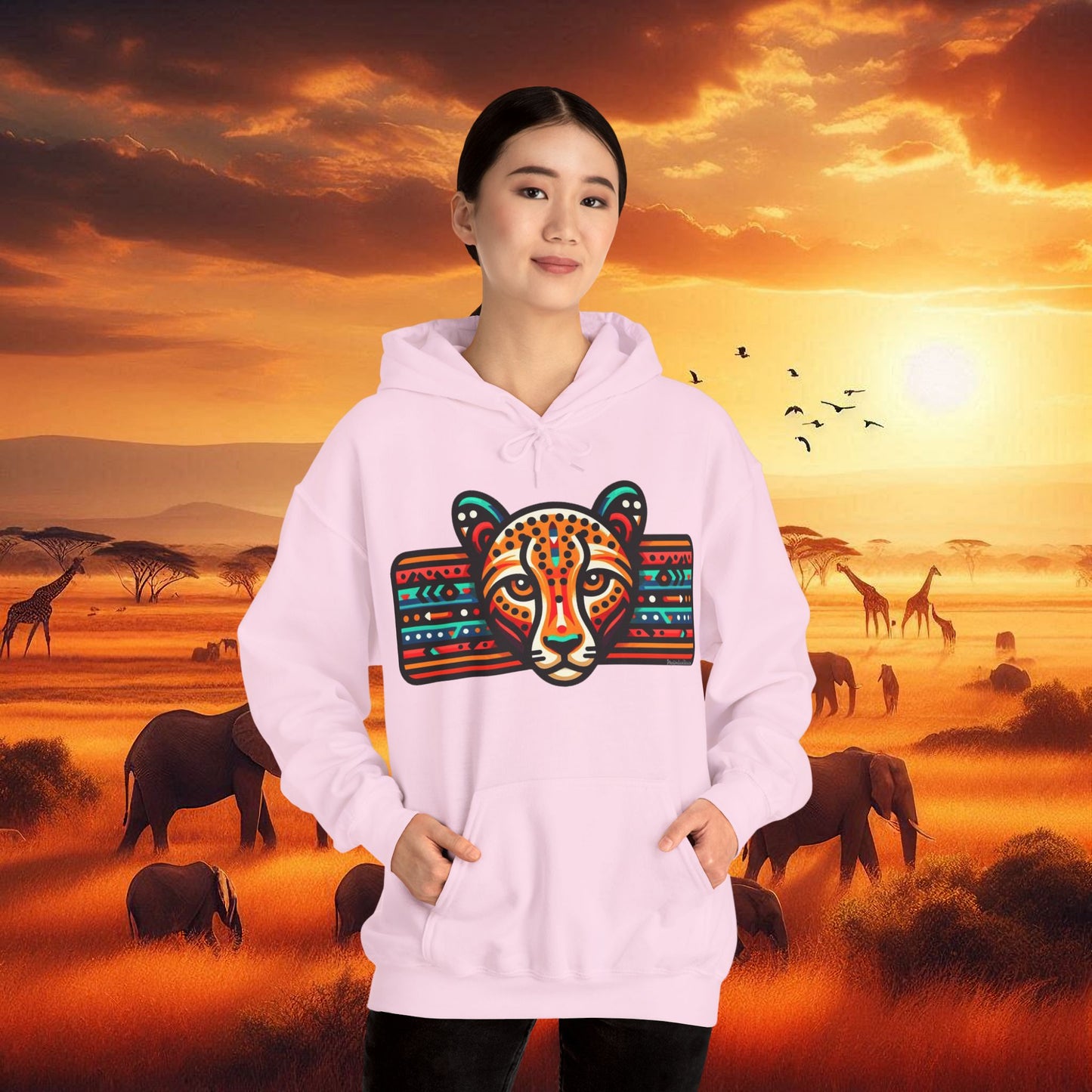 Leopard Hoodie Unisex Heavy Blend™ Hooded Sweatshirt
