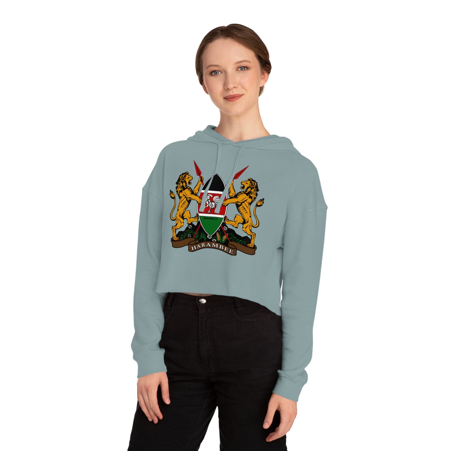 Kenyan Crest Women’s Cropped Hooded Sweatshirt