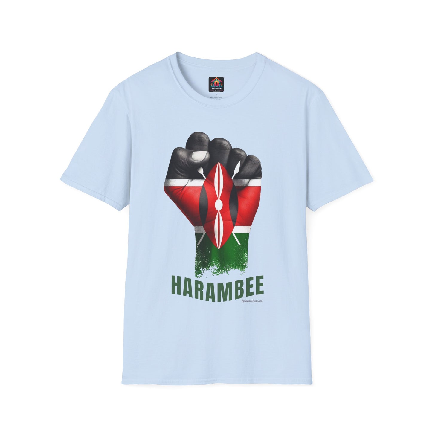 Kenyan Harambee Unisex T-Shirt with Black Fist and Kenyan Flag
