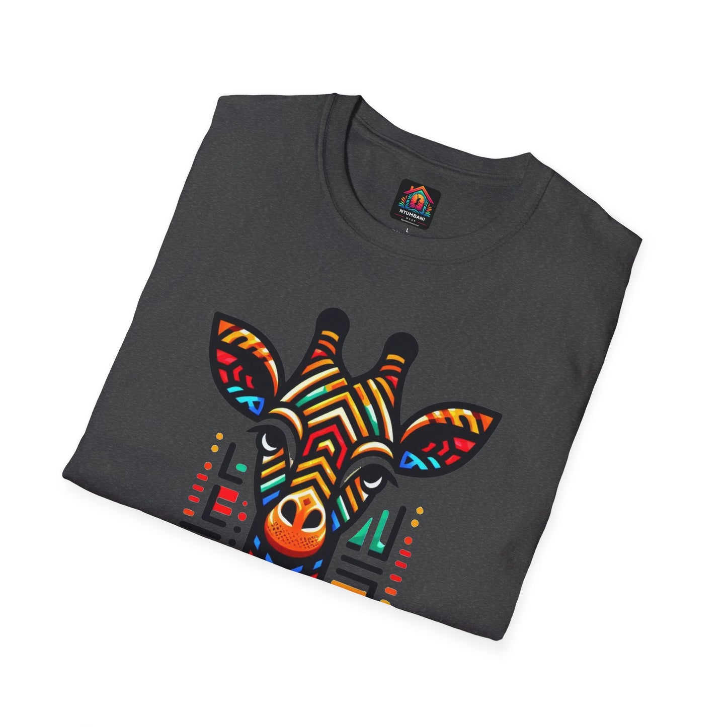 Giraffe T-Shirt with African Bead Design