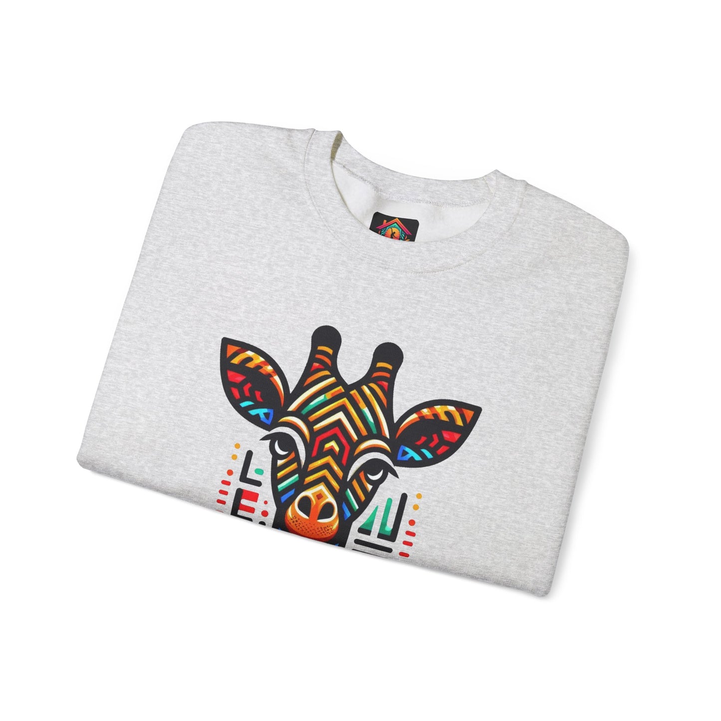 Giraffe African Bead Design Sweatshirt Unisex Heavy Blend™ Crewneck Sweatshirt