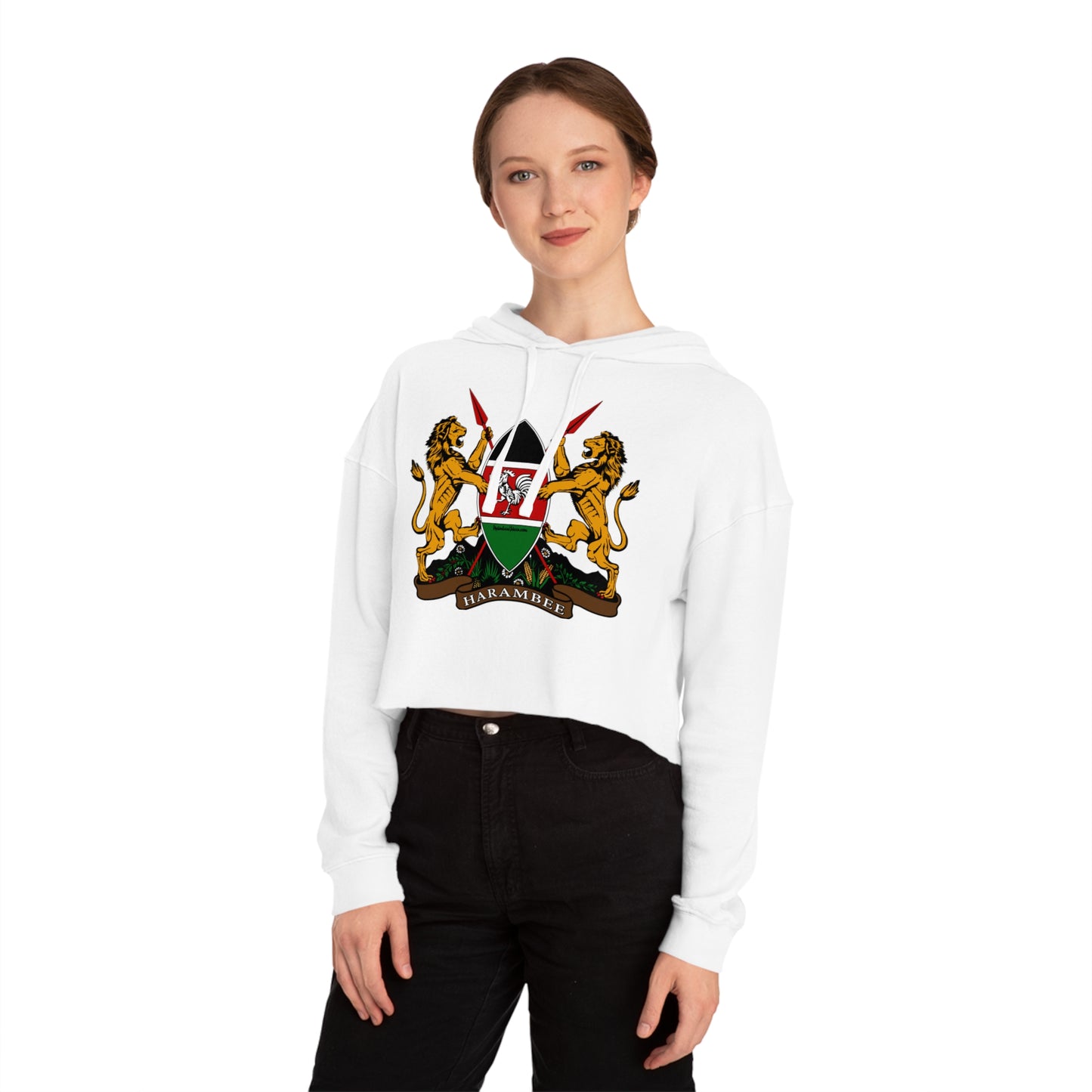 Kenyan Crest Women’s Cropped Hooded Sweatshirt