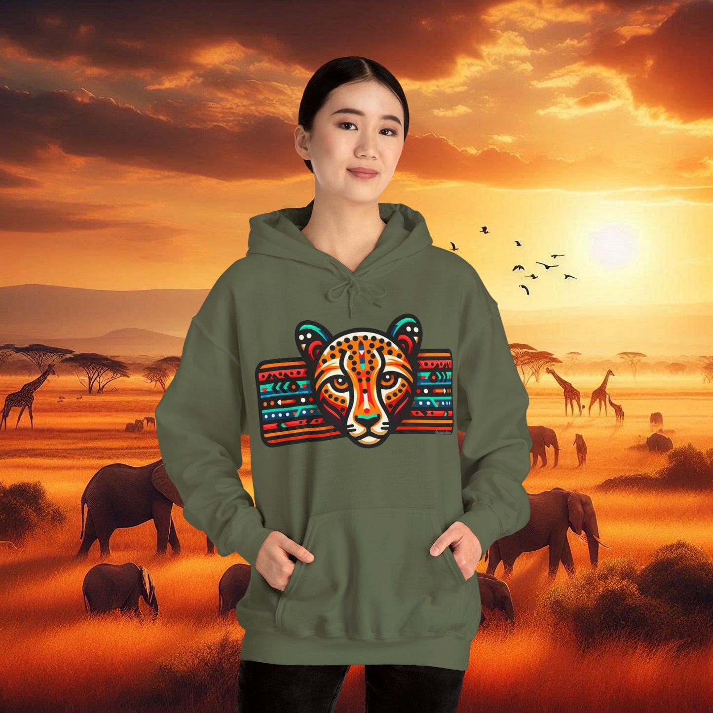 Leopard Hoodie Unisex Heavy Blend™ Hooded Sweatshirt