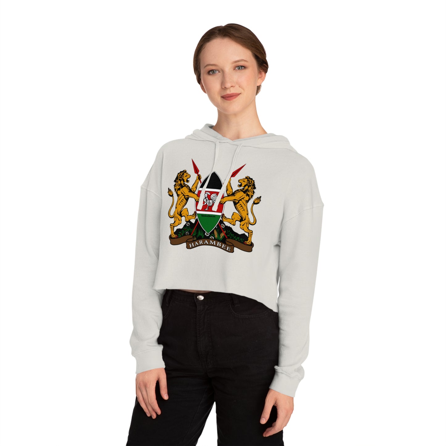 Kenyan Crest Women’s Cropped Hooded Sweatshirt
