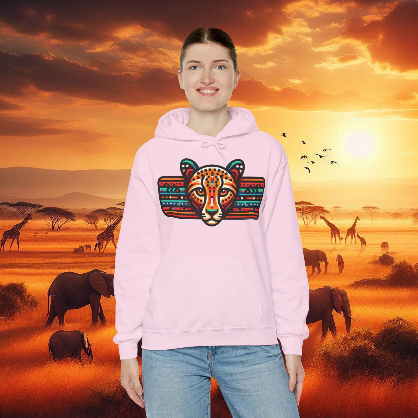 Leopard Hoodie Unisex Heavy Blend™ Hooded Sweatshirt