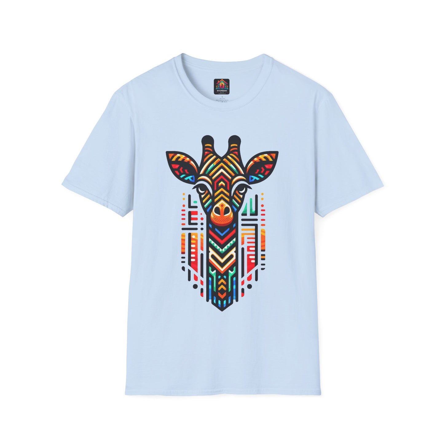 Giraffe T-Shirt with African Bead Design