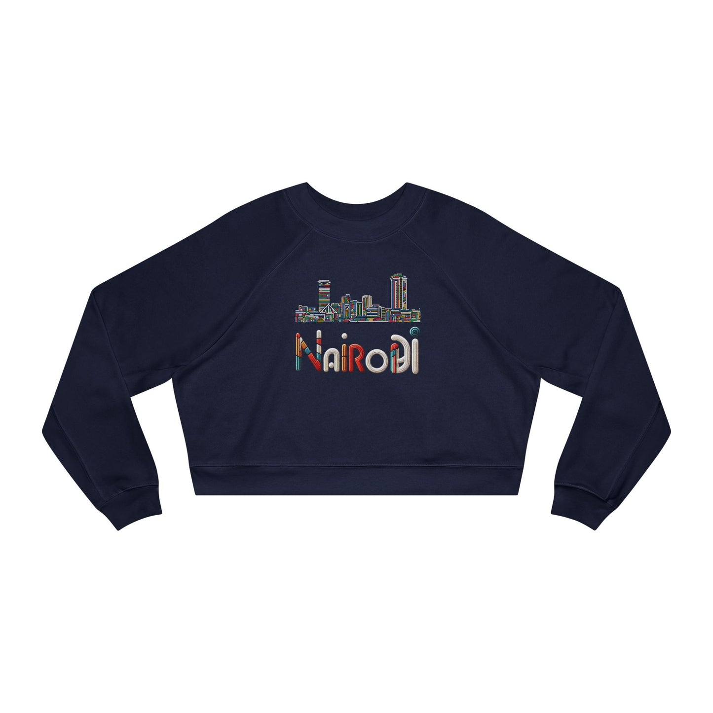 Cropped Fleece Pullover - Nairobi Bead Skyline Design