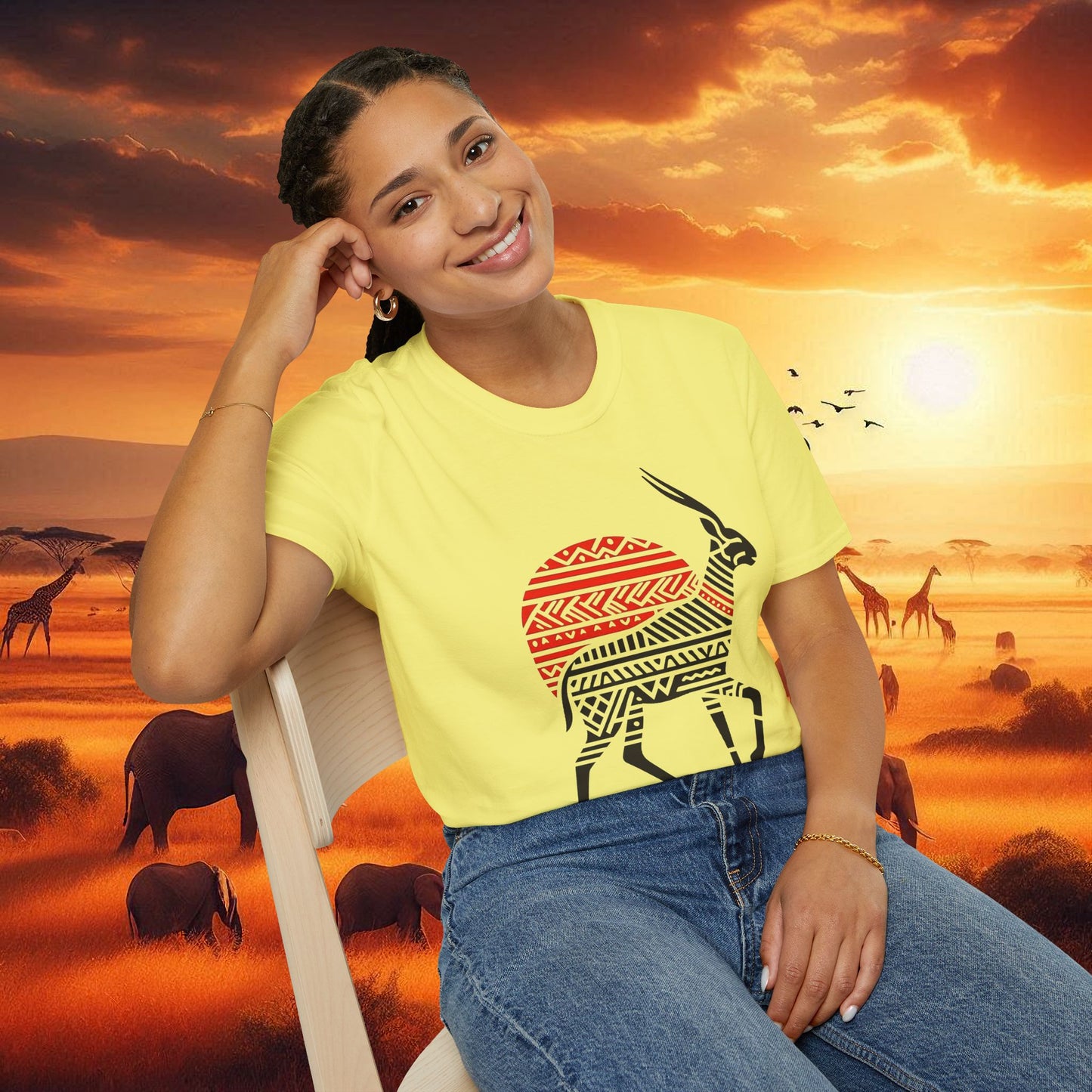 African Bead Style Impala T-Shirt