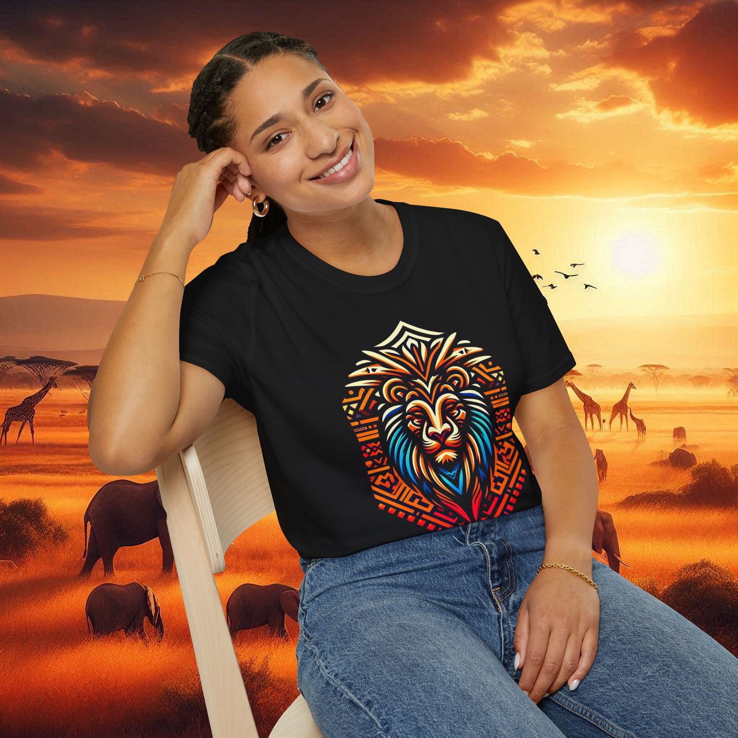 Lion African Bead T-Shirt