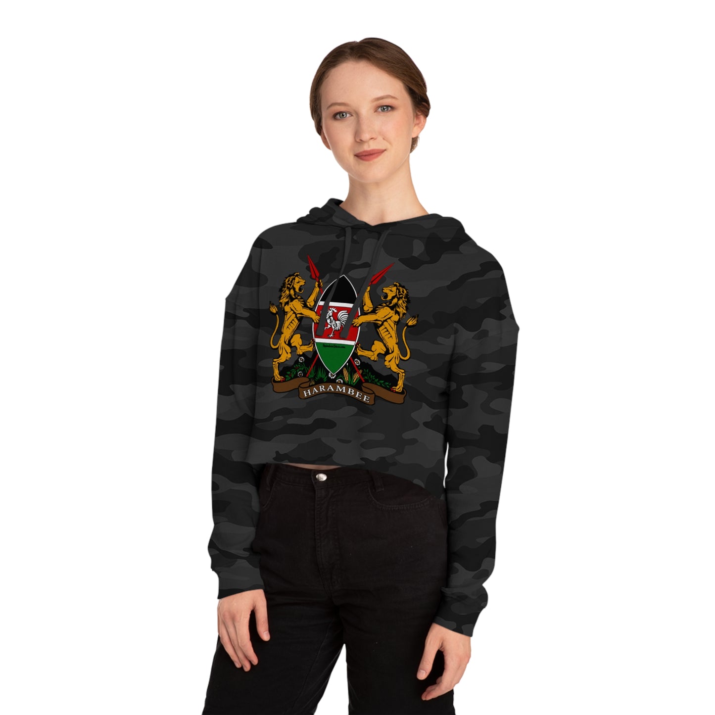 Kenyan Crest Women’s Cropped Hooded Sweatshirt
