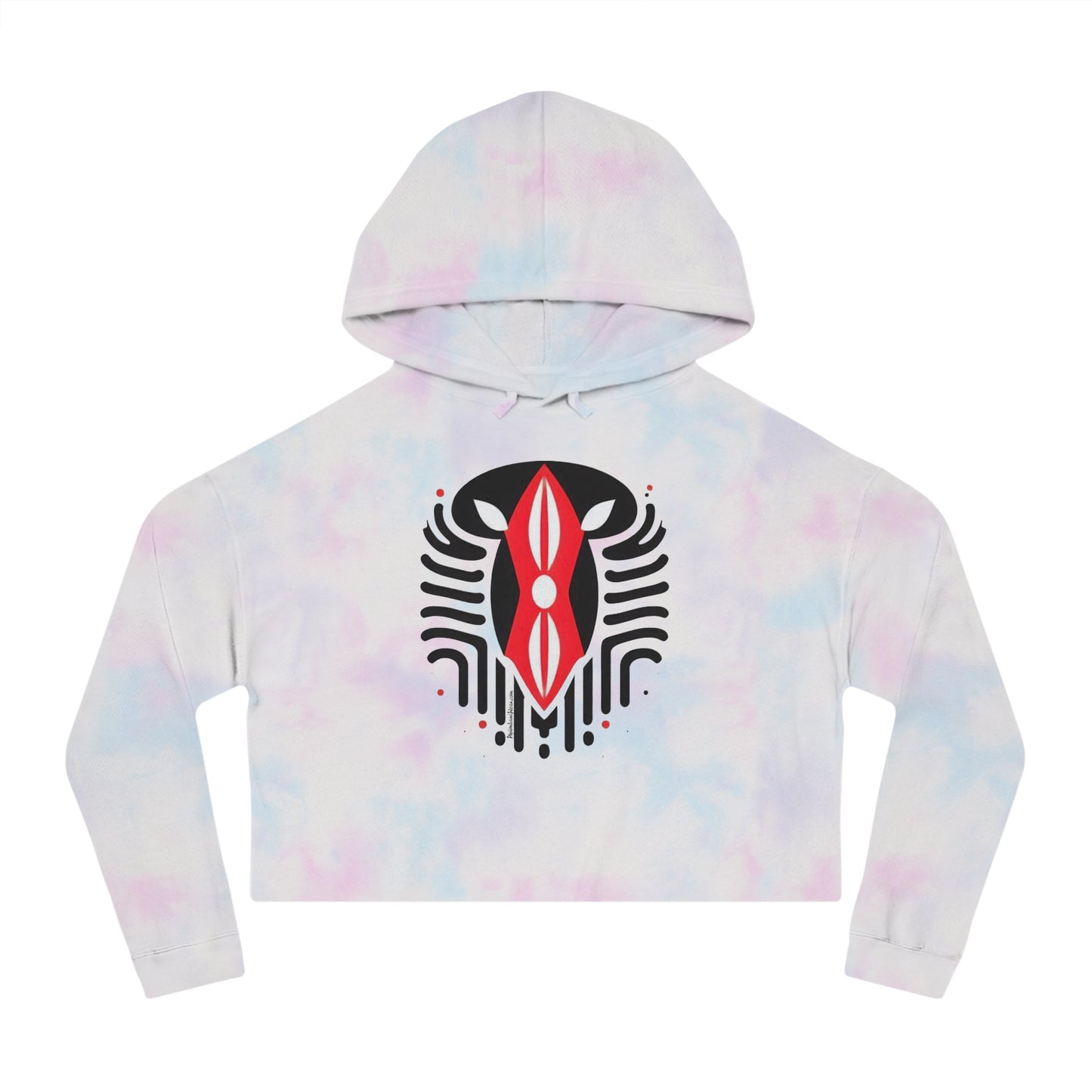 Kenyan Abstract Shield Women’s Cropped Hooded Sweatshirt