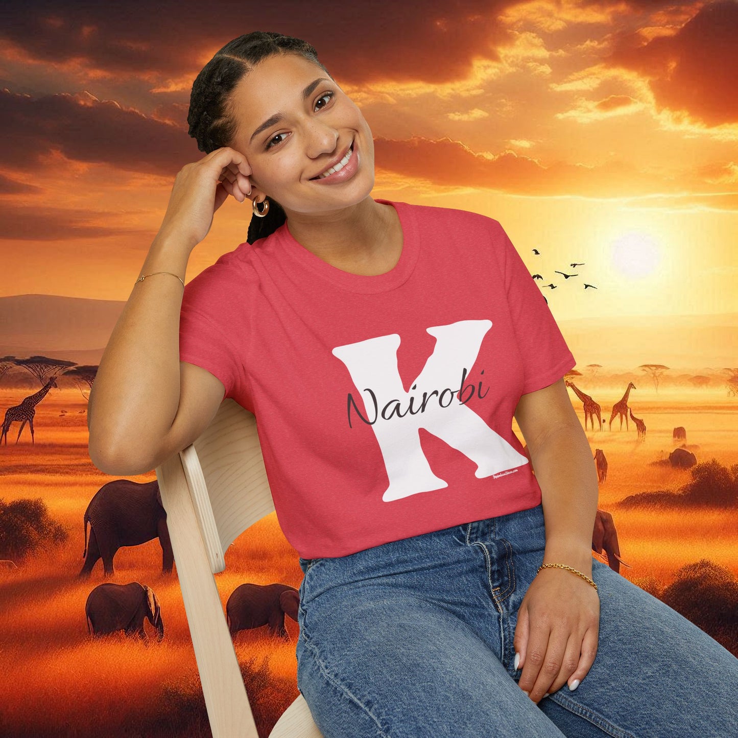 Graphic Tee: K with Nairobi Unisex Softstyle T-Shirt