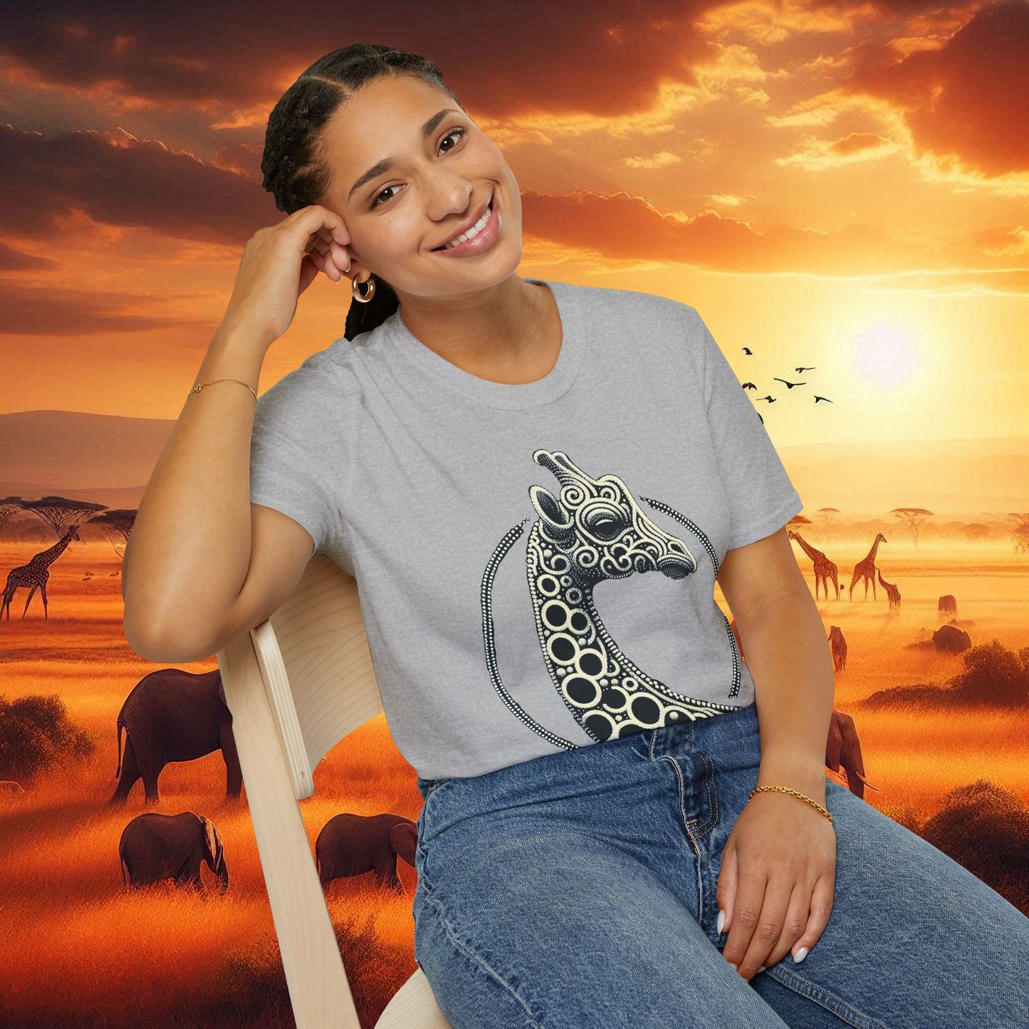 Beaded Giraffe T-Shirt - Kenya and Africa Inspired