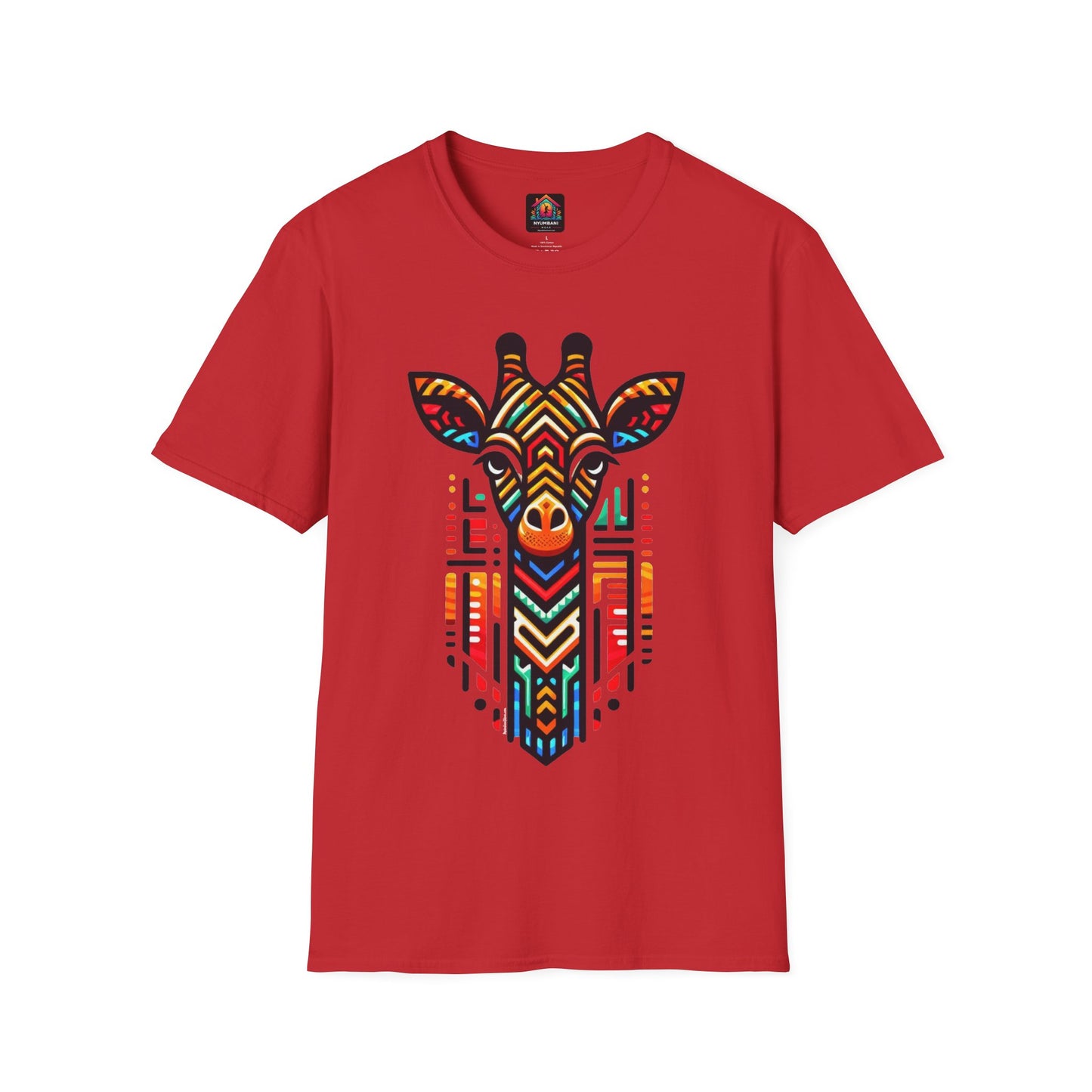 Giraffe T-Shirt with African Bead Design