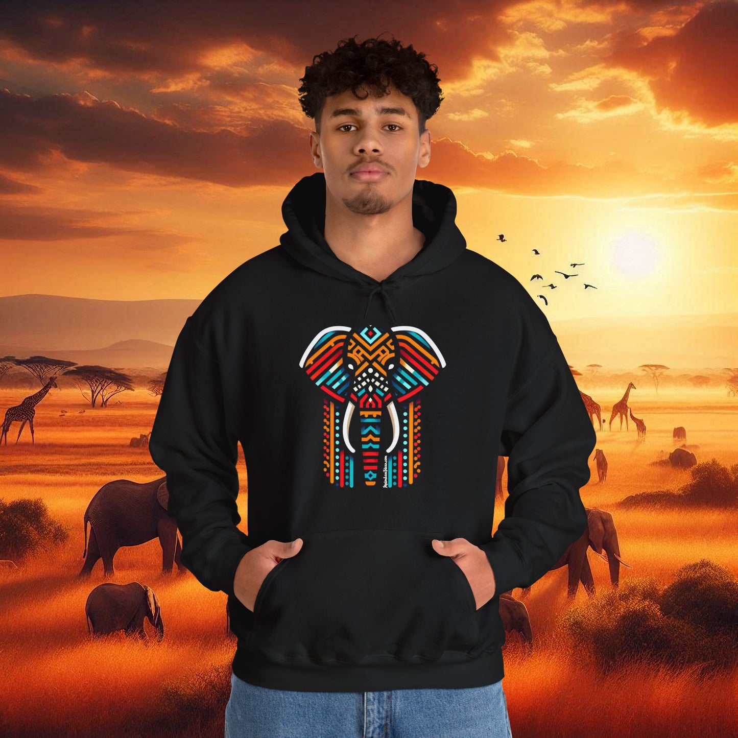 African Bead Elephant Hoodie