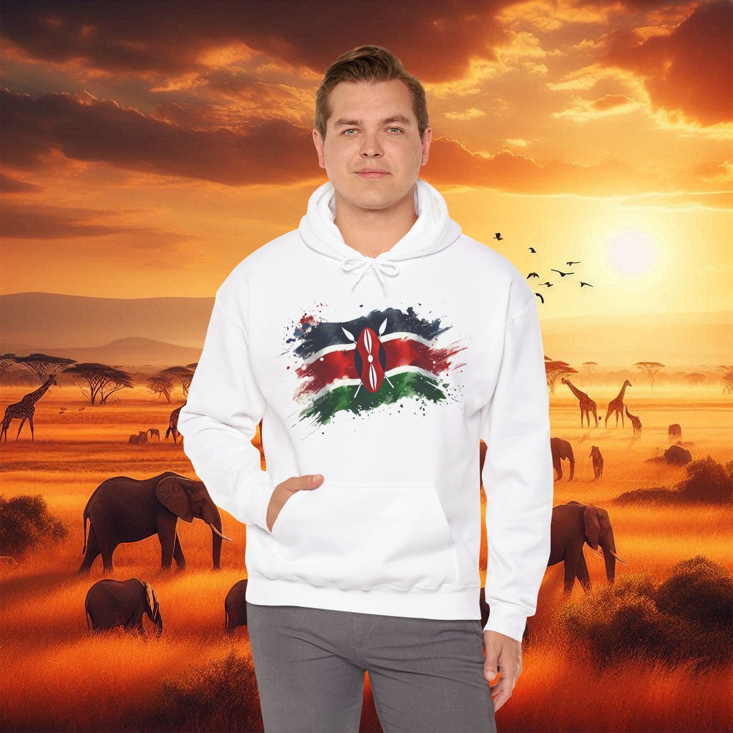 Painted Kenyan Flag Hoodie