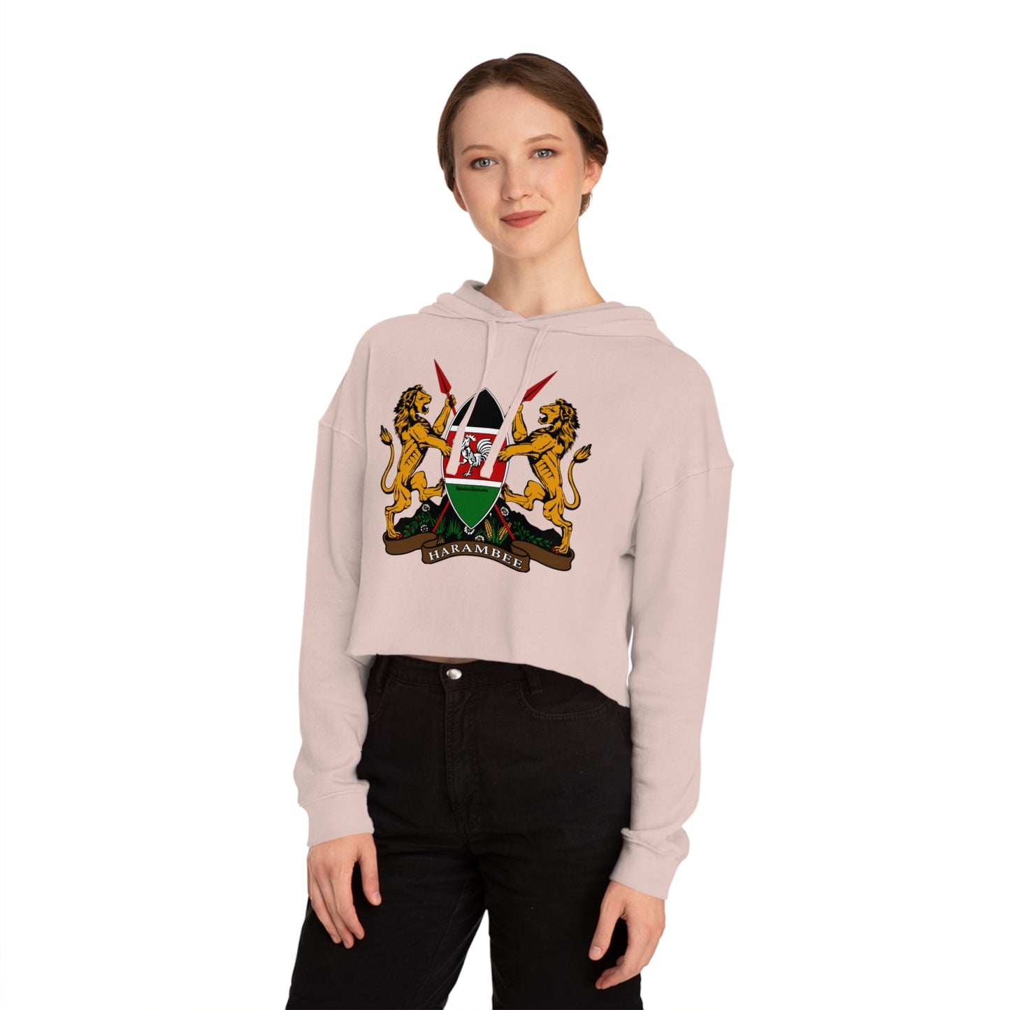 Kenyan Crest Women’s Cropped Hooded Sweatshirt