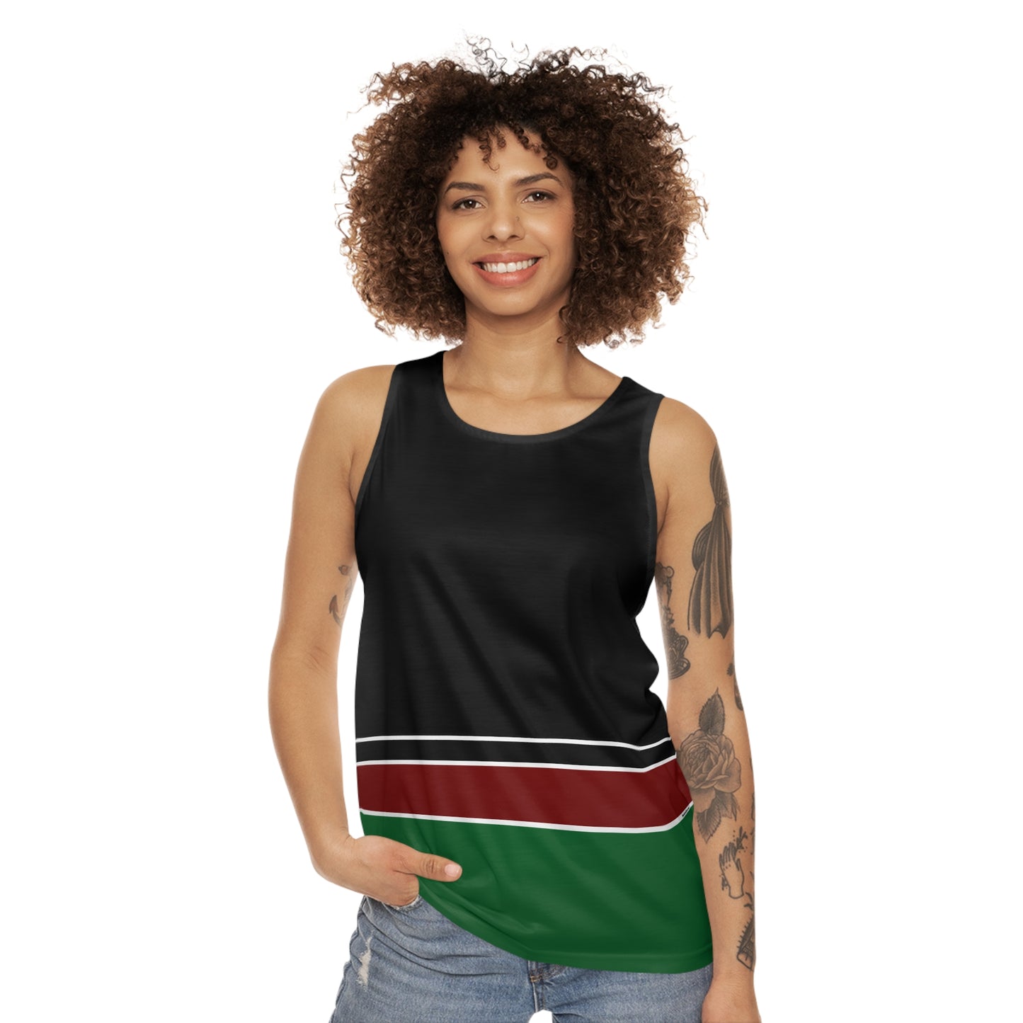 Kenyan striped Unisex Tank Top (AOP)