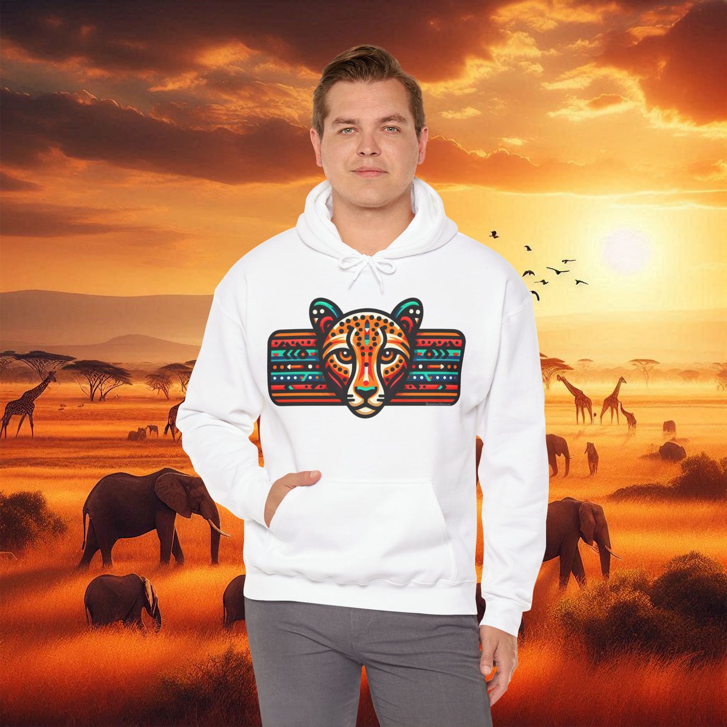 Leopard Hoodie Unisex Heavy Blend™ Hooded Sweatshirt