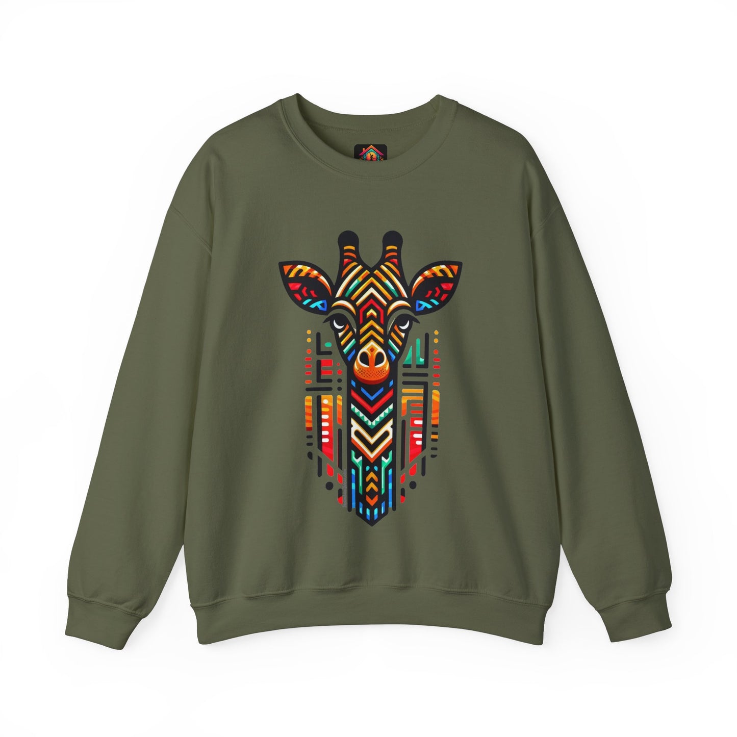 Giraffe African Bead Design Sweatshirt Unisex Heavy Blend™ Crewneck Sweatshirt