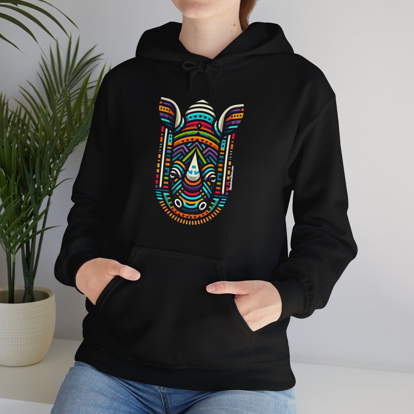 Rhino African Bead Hoodie Sweatshirt