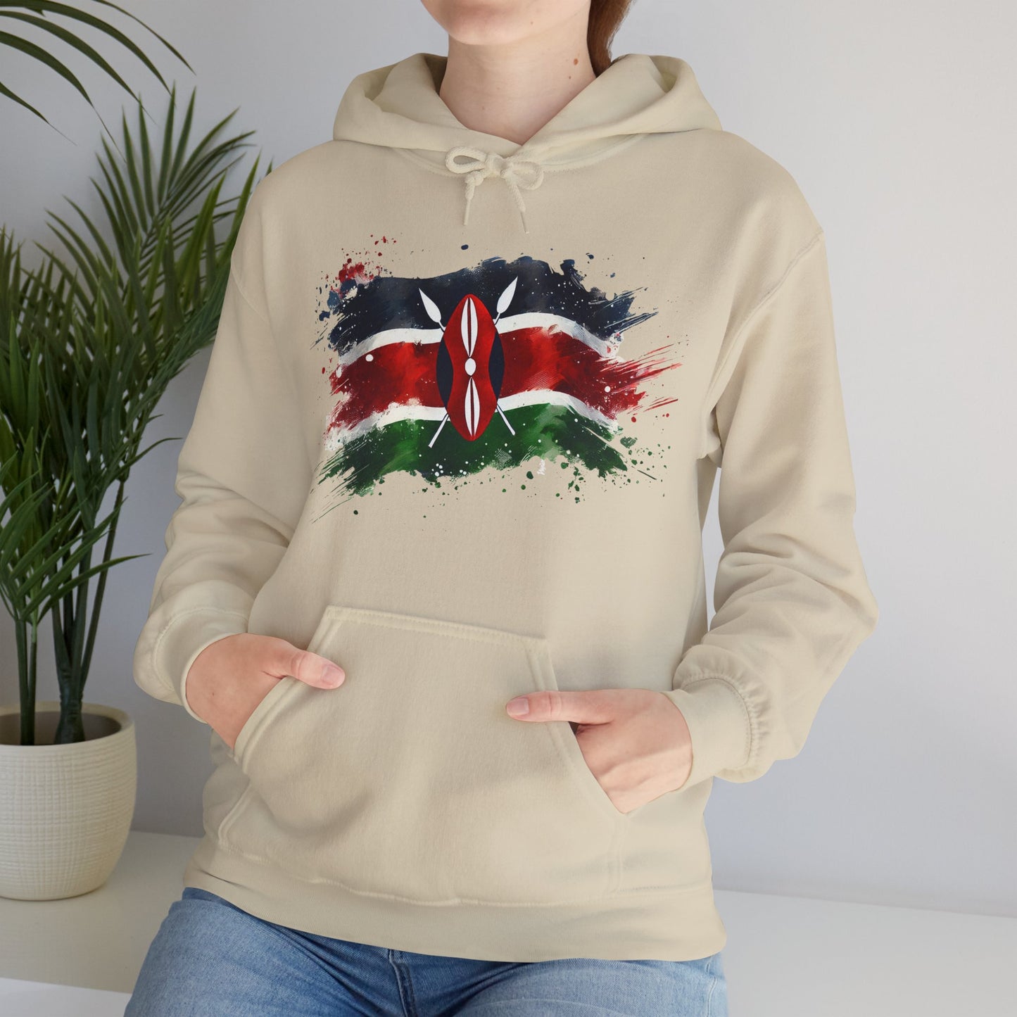 Painted Kenyan Flag Hoodie